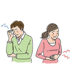 頭痛、胃痛、胃もたれ